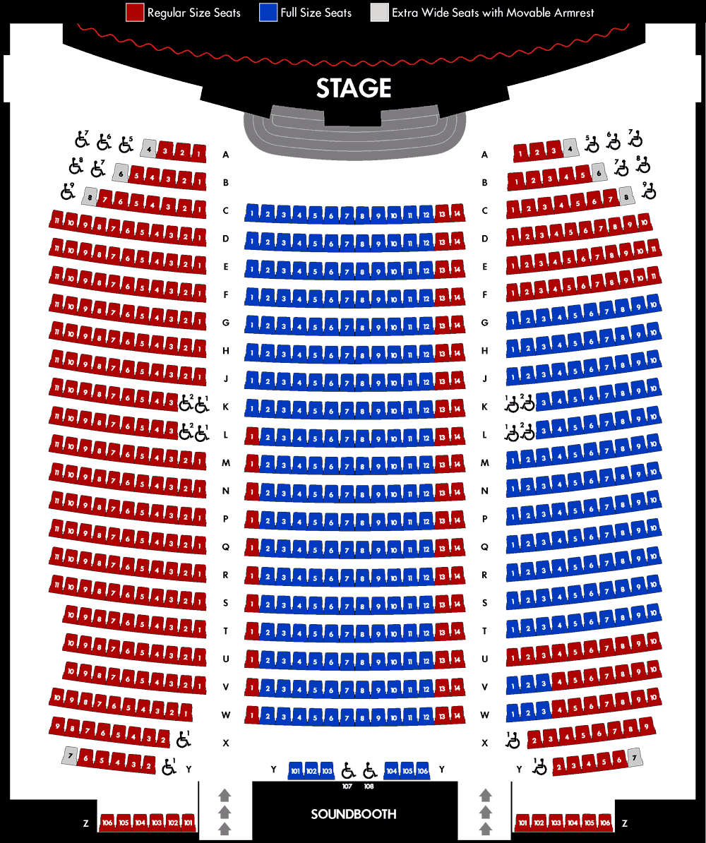 Seating Layout at the Americana Theater